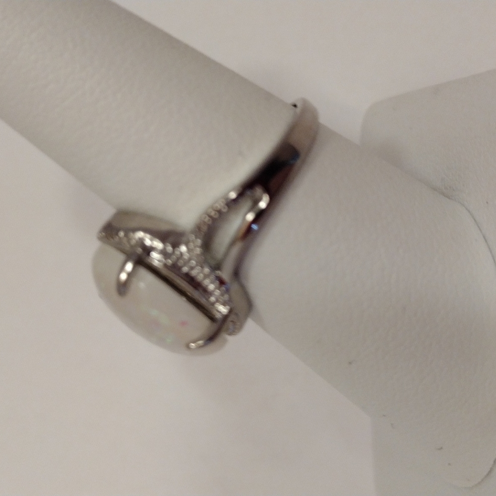 2XHP!! NWT Boho Beautiful Silver Opal 6 Ring! - Picture 5 of 7